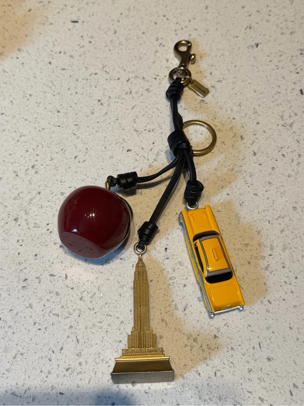 Coach Keychain Charm Set with Red Apple, Yellow Taxi & Empire State Building